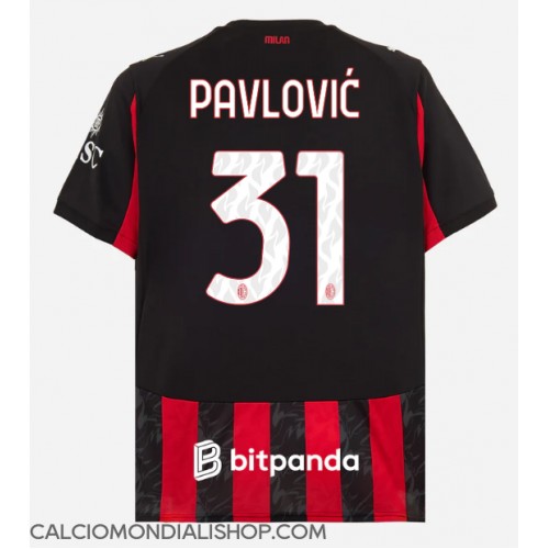 Maglie da calcio AC Milan Strahinja Pavlovic #31 Prima Maglia 2025-26 Manica Corta